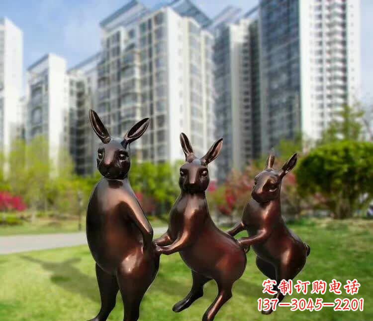 威海铜雕广场动物兔子