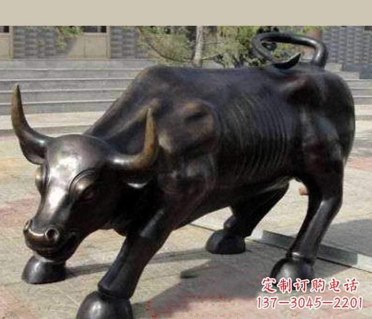 威海铜雕广场华尔街动物牛