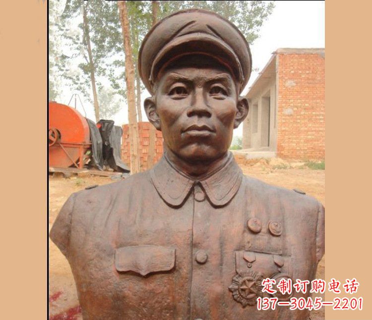 威海铜雕广场军人胸像雕塑