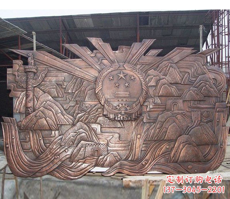威海铜雕广场军人壁画雕塑摆件