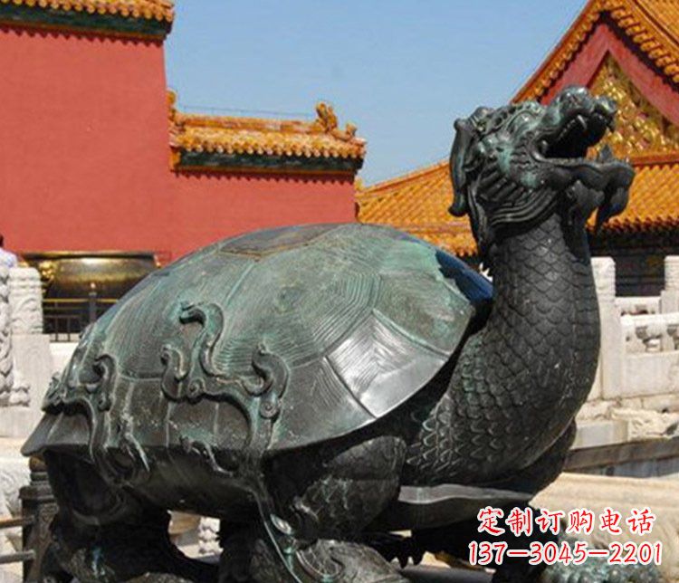 威海铜雕广场龙龟动物雕塑