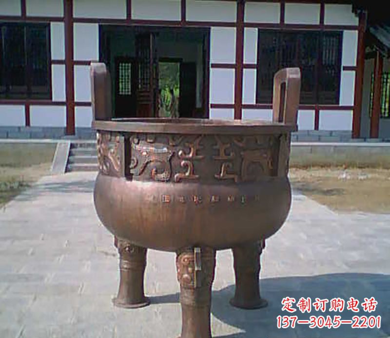 威海铜雕广场圆形香炉