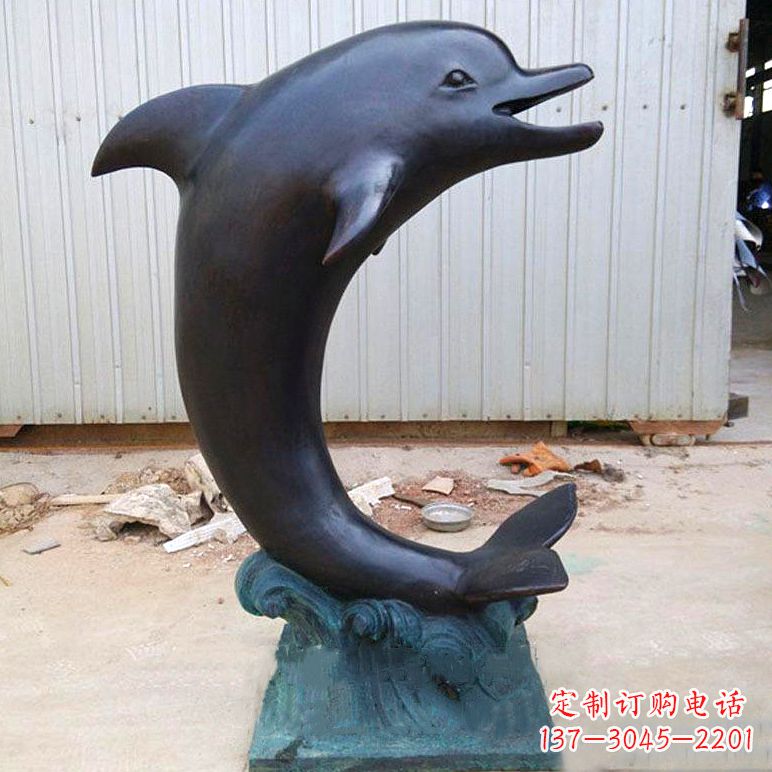 威海铜雕海豚雕塑