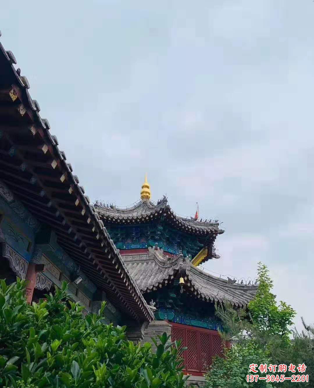 威海铜雕葫芦塔顶寺庙摆件