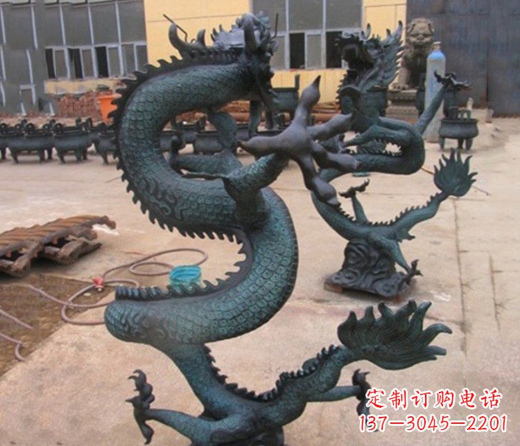 威海铜雕户外装饰神龙雕塑摆件