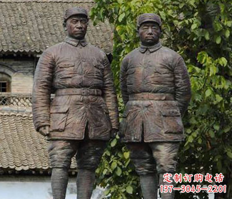 威海铜雕解放军战士人物雕塑