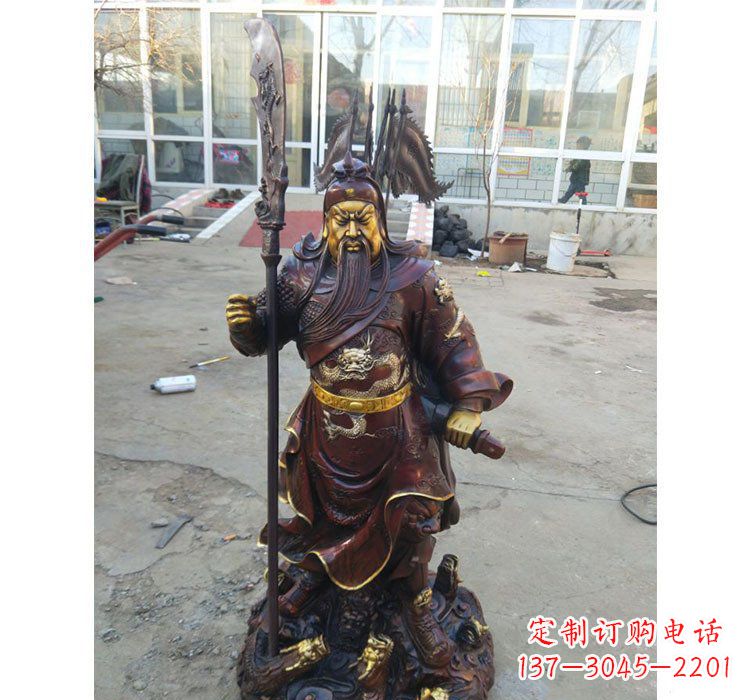 威海铜雕九龙关公