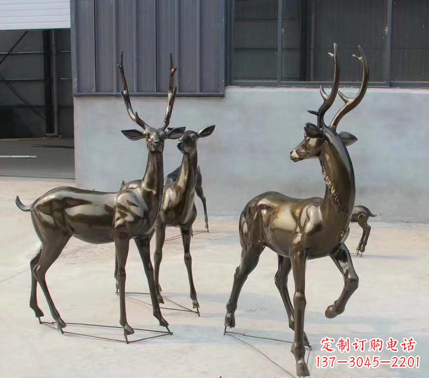 威海铜雕鹿群雕塑