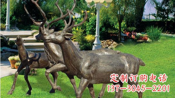 威海铜雕鹿公园动物雕塑