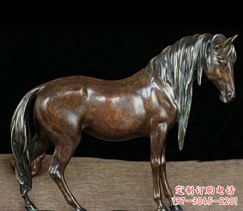 威海铜雕马公园动物摆件