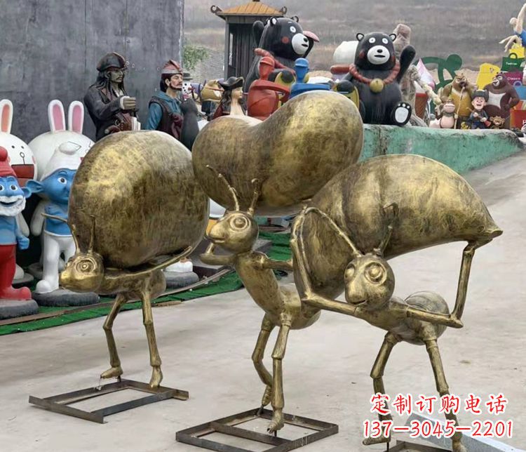 威海铜雕蚂蚁搬家雕塑