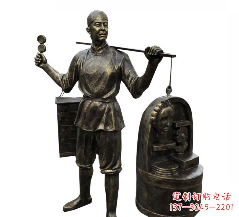 威海铜雕卖货郎