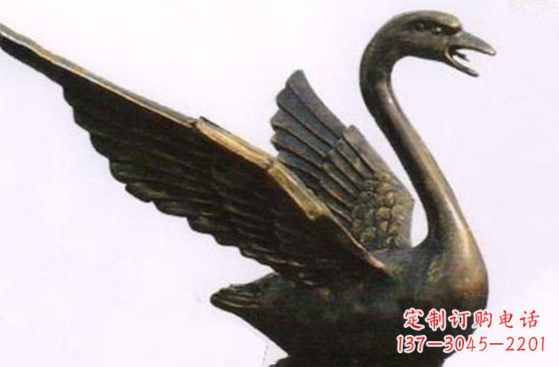 威海铜雕喷水天鹅公园动物雕塑