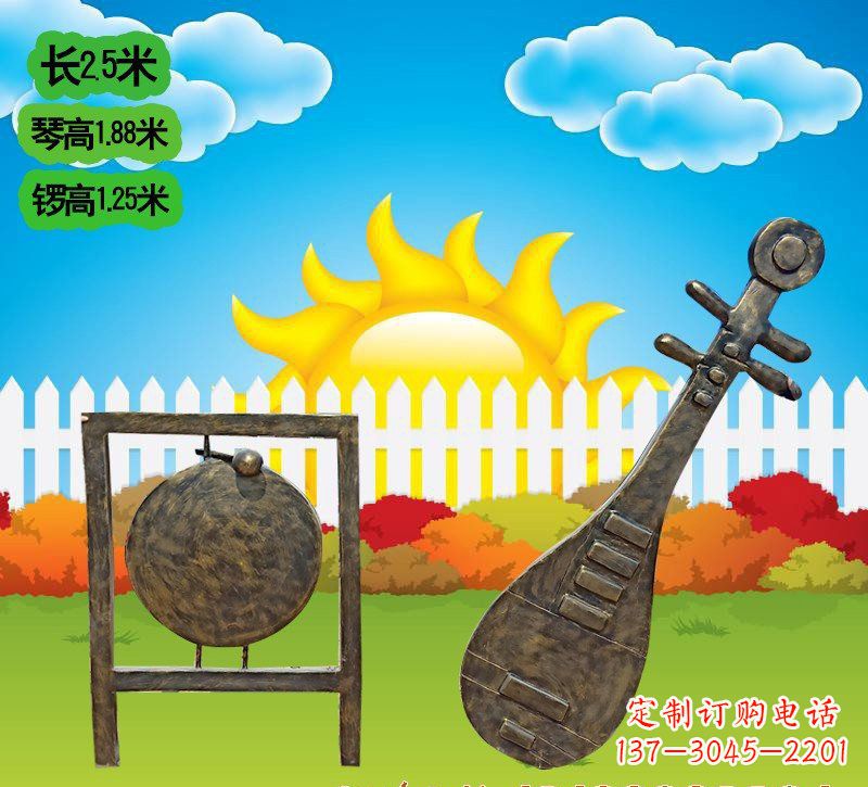 威海铜雕琵琶雕塑