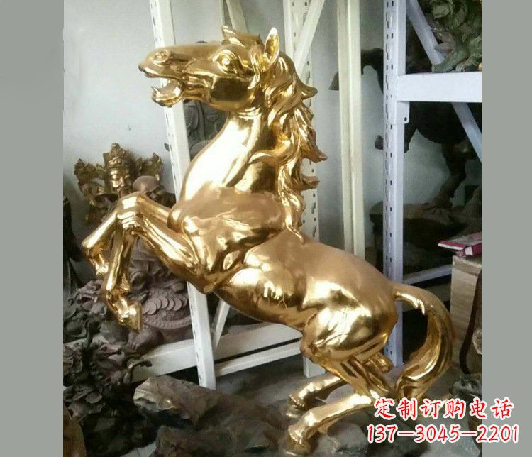 威海铜雕商场招财动物马雕塑 (2)