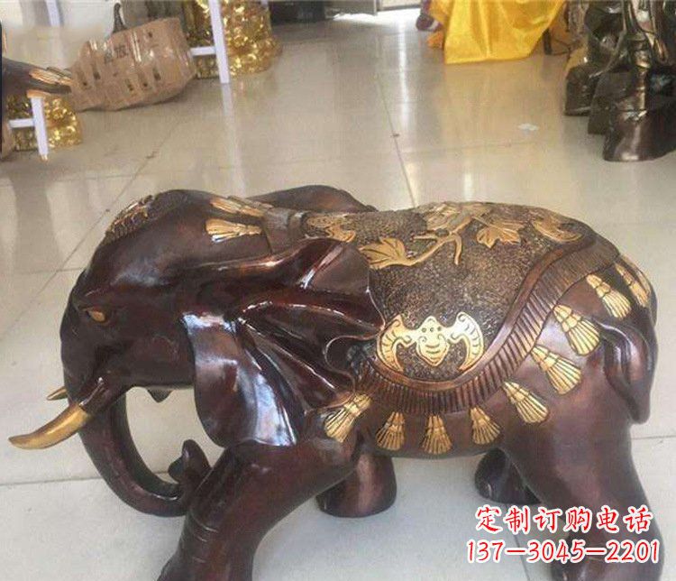 威海铜雕室内装饰小象雕塑摆件