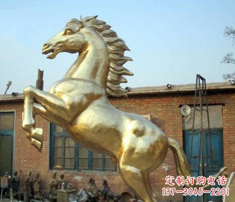 威海铜雕室商场招财动物马雕塑