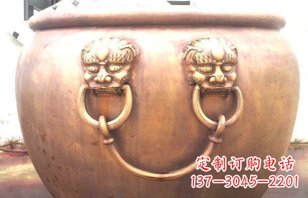 威海铜雕水缸寺庙景观雕塑_1