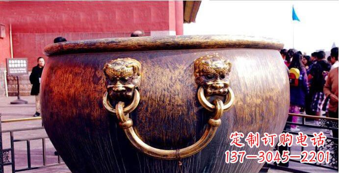 威海铜雕水缸寺庙景观雕塑