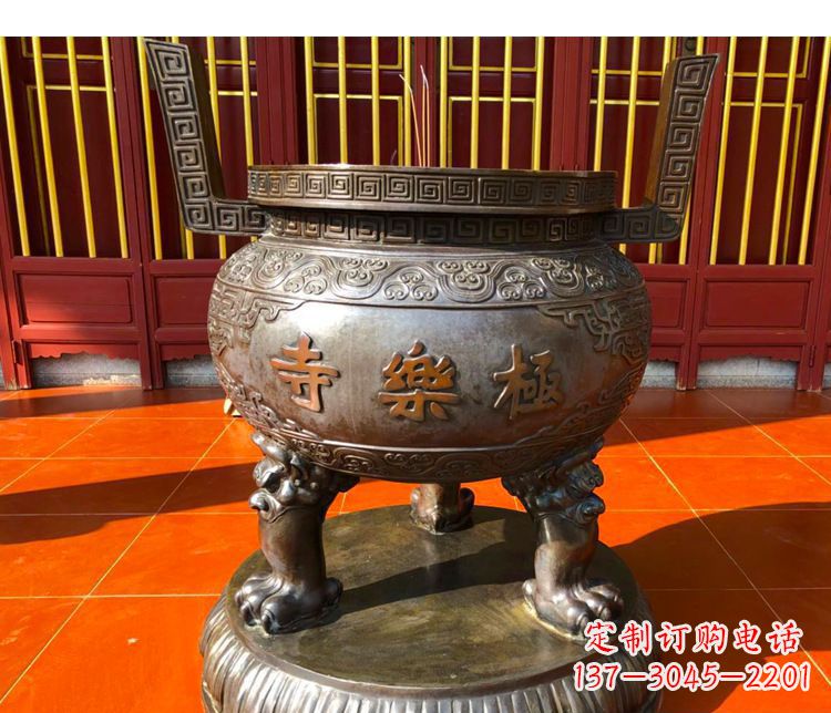 威海铜雕寺庙景观香炉