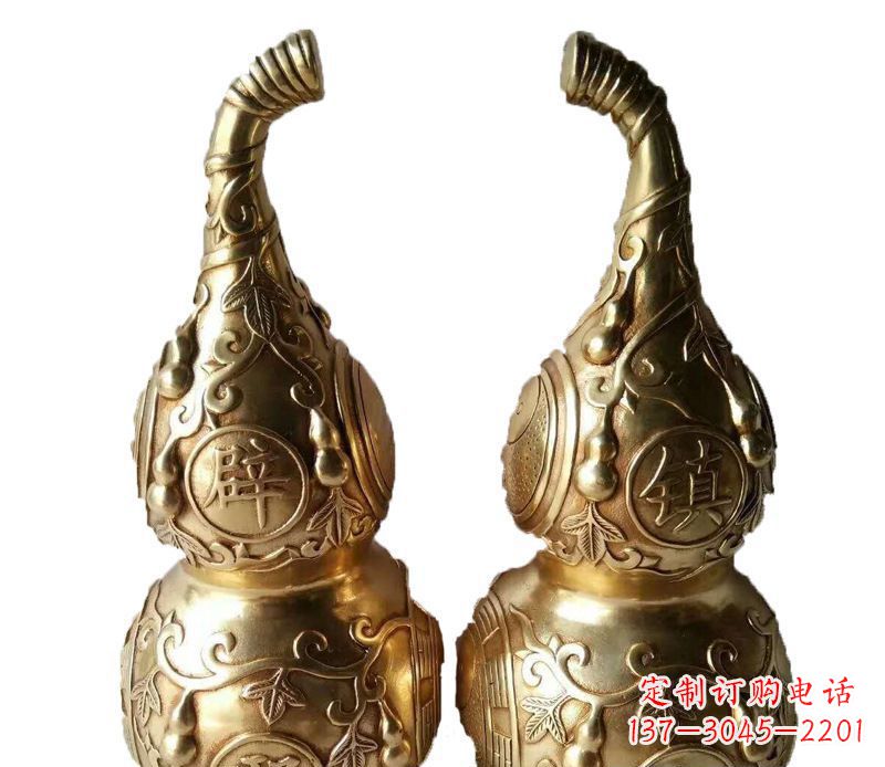 威海铜雕寺庙平安葫芦雕塑
