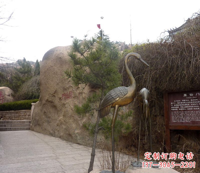威海铜雕仙鹤