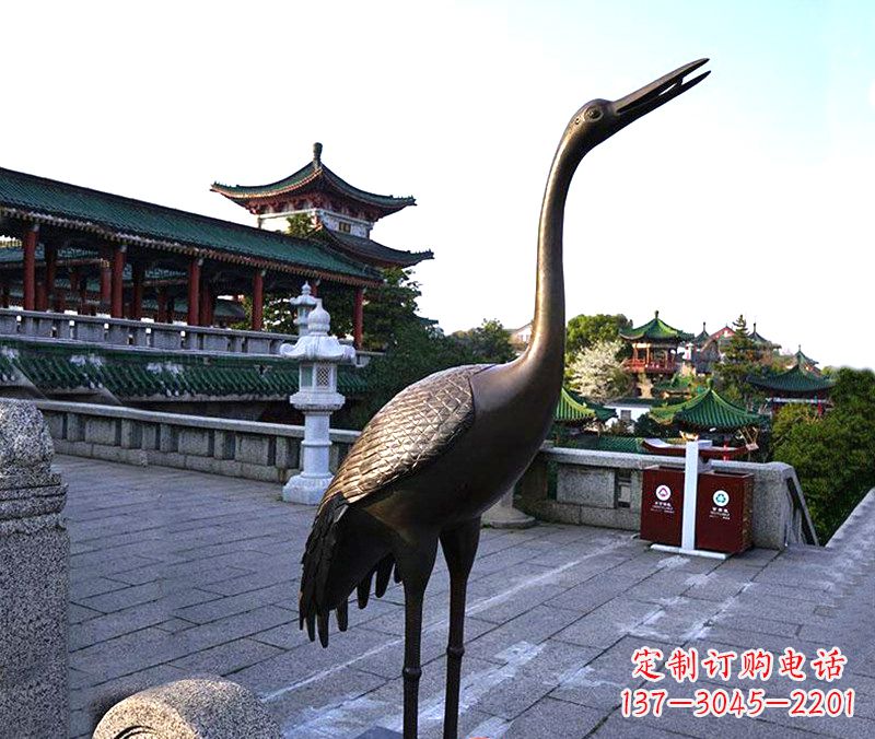 威海铜雕仙鹤雕塑