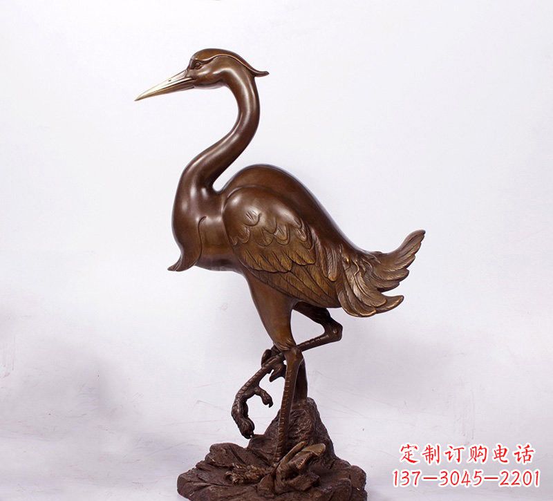 威海铜雕仙鹤动物雕塑