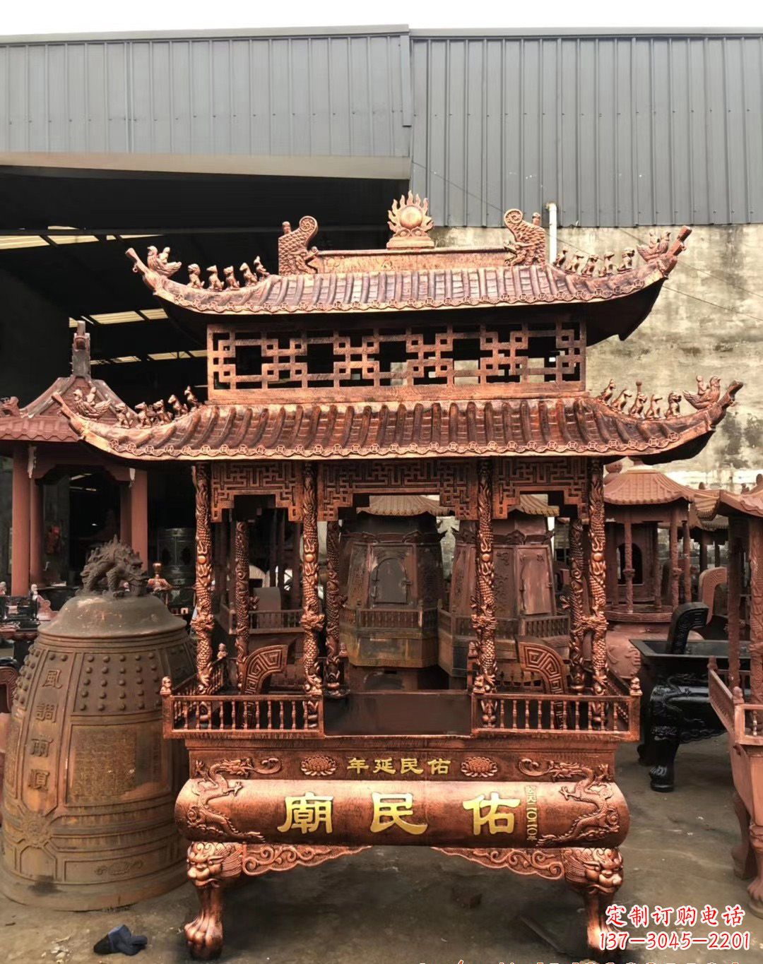 威海铜雕香炉 (2)