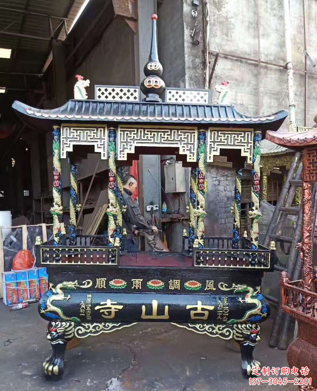威海铜雕香炉寺庙景观雕塑