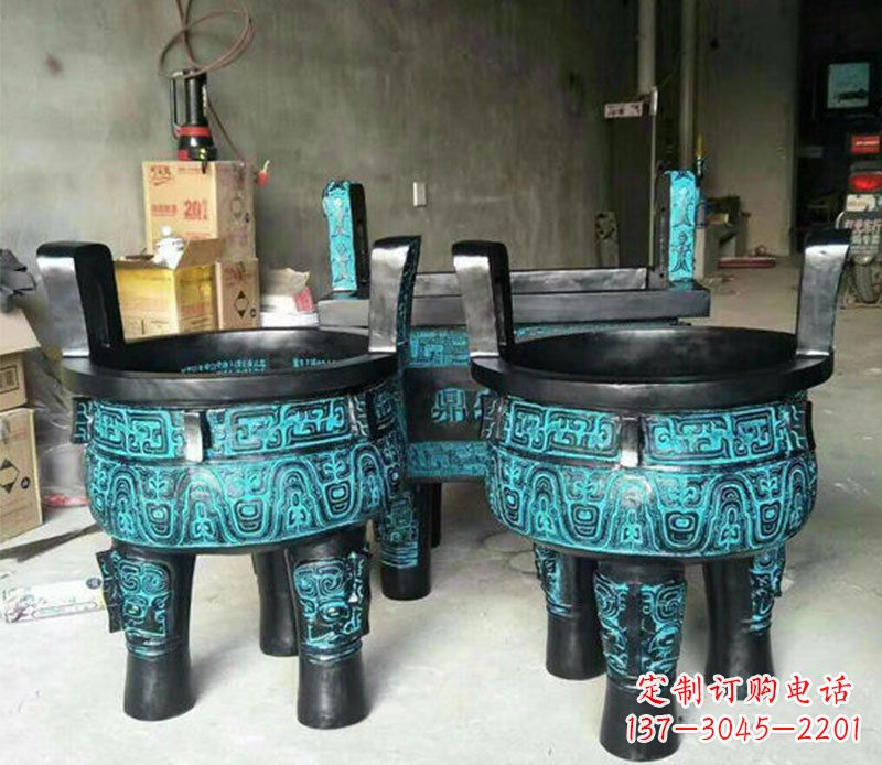 威海铜雕香炉寺庙香炉雕塑
