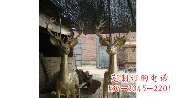 威海铜雕小鹿公园动物雕塑 (2)