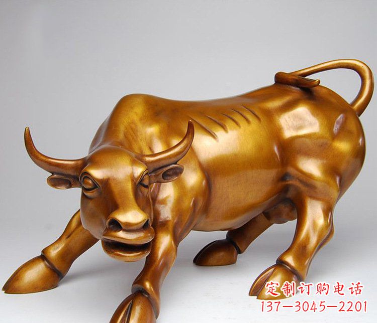 威海铜雕小区动物牛摆件 (2)
