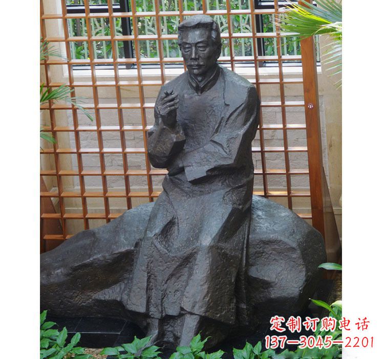 威海铜雕校园名人鲁迅
