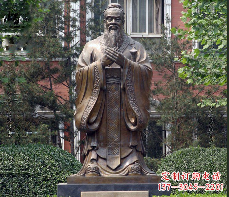 威海铜雕学校孔子圣人雕塑摆件 (2)