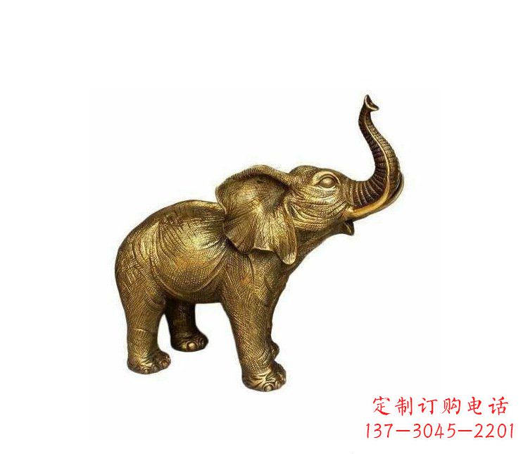 威海铜雕园林动物小象雕塑