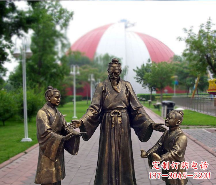 威海铜雕园林孔融让梨