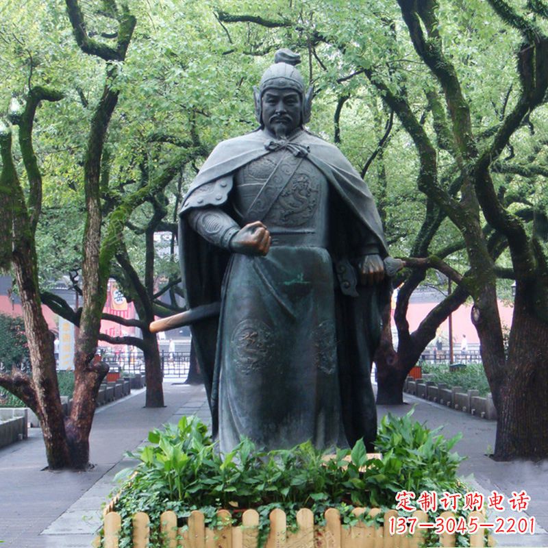 威海铜雕岳飞雕塑-公园园林历史名人中国古代民族英雄人物雕像