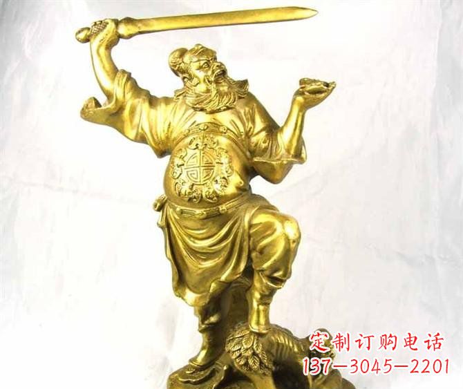 威海铜雕赵公明古代人物雕塑