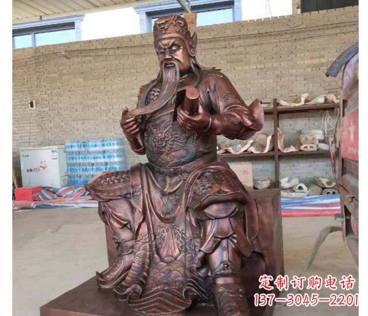 威海铜雕镇宅关公寺庙神像雕塑摆件 (3)