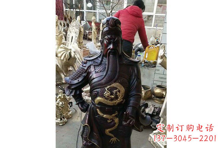 威海铜雕镇宅关公寺庙神像雕塑摆件 (4)