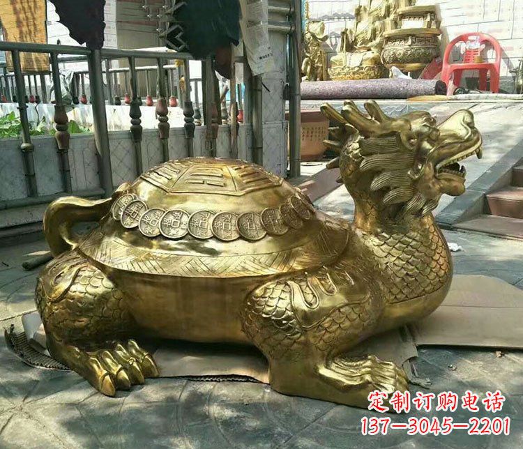 威海铜雕镇宅神兽龙龟雕塑