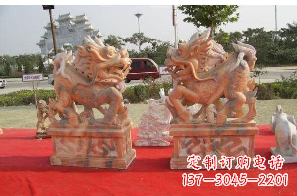 威海晚霞红葫芦麒麟雕塑