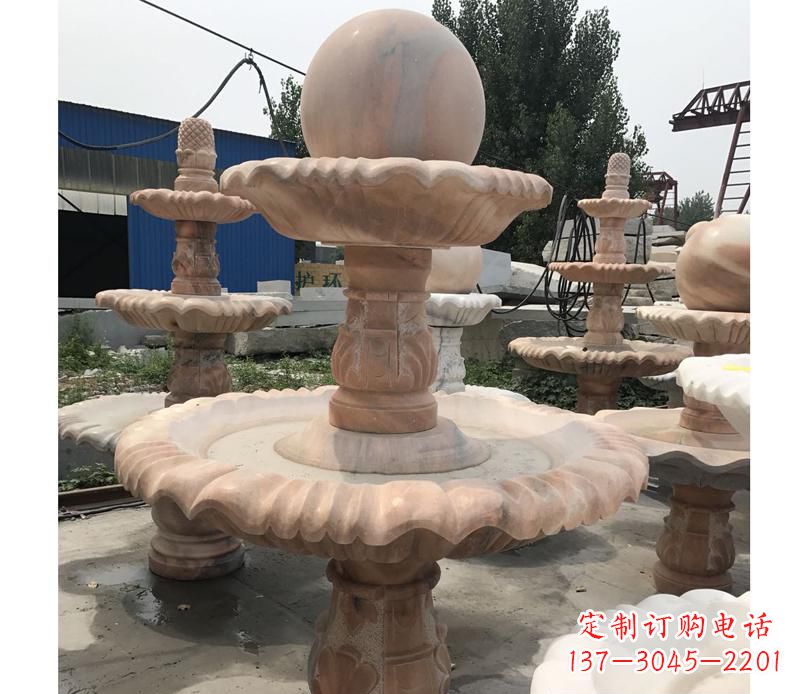 威海晚霞红景观风水球雕塑