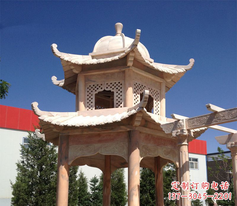 威海晚霞红景观凉亭雕塑