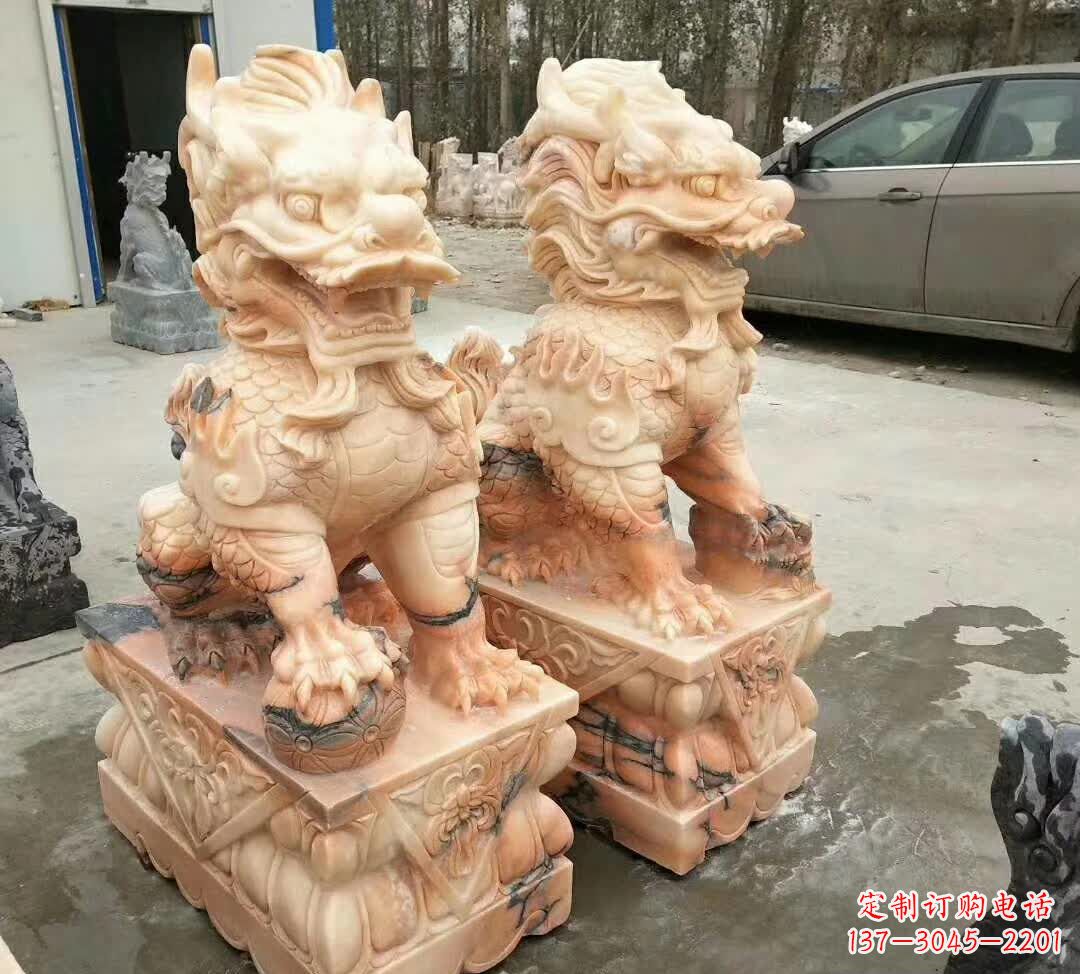威海晚霞红酒店麒麟门墩