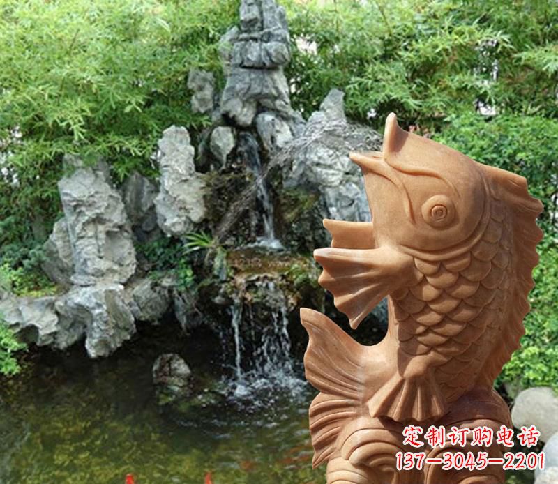威海晚霞红鲤鱼喷泉