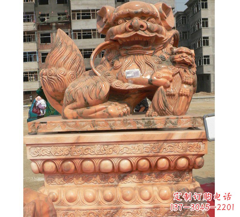 威海晚霞红南方石狮子