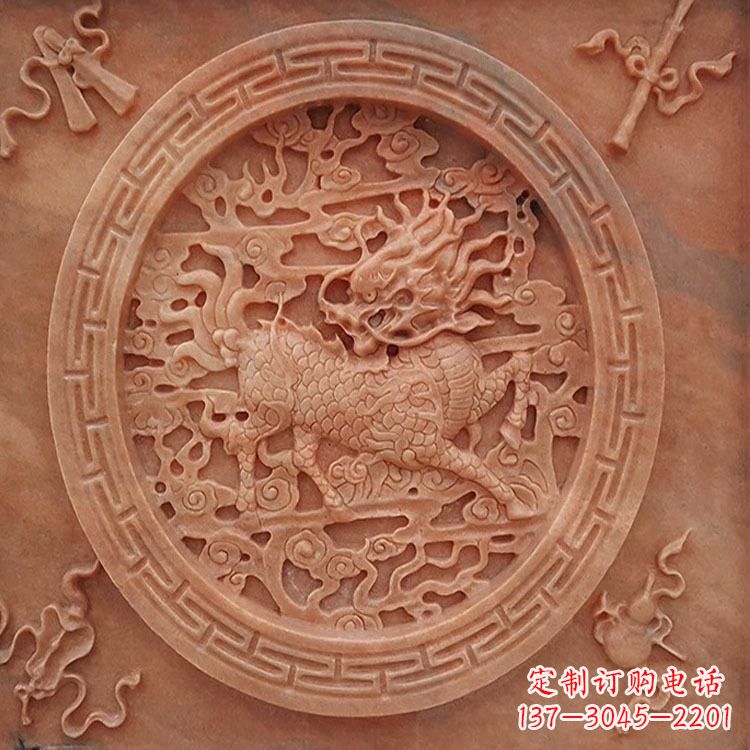 威海晚霞红麒麟建筑装饰壁画