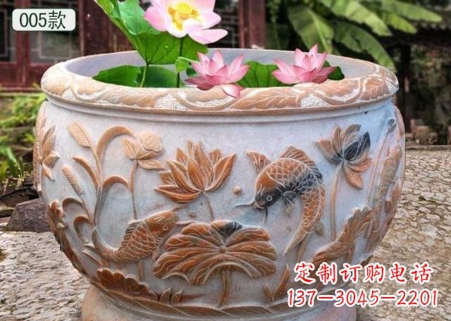 威海晚霞红水缸鱼缸雕塑